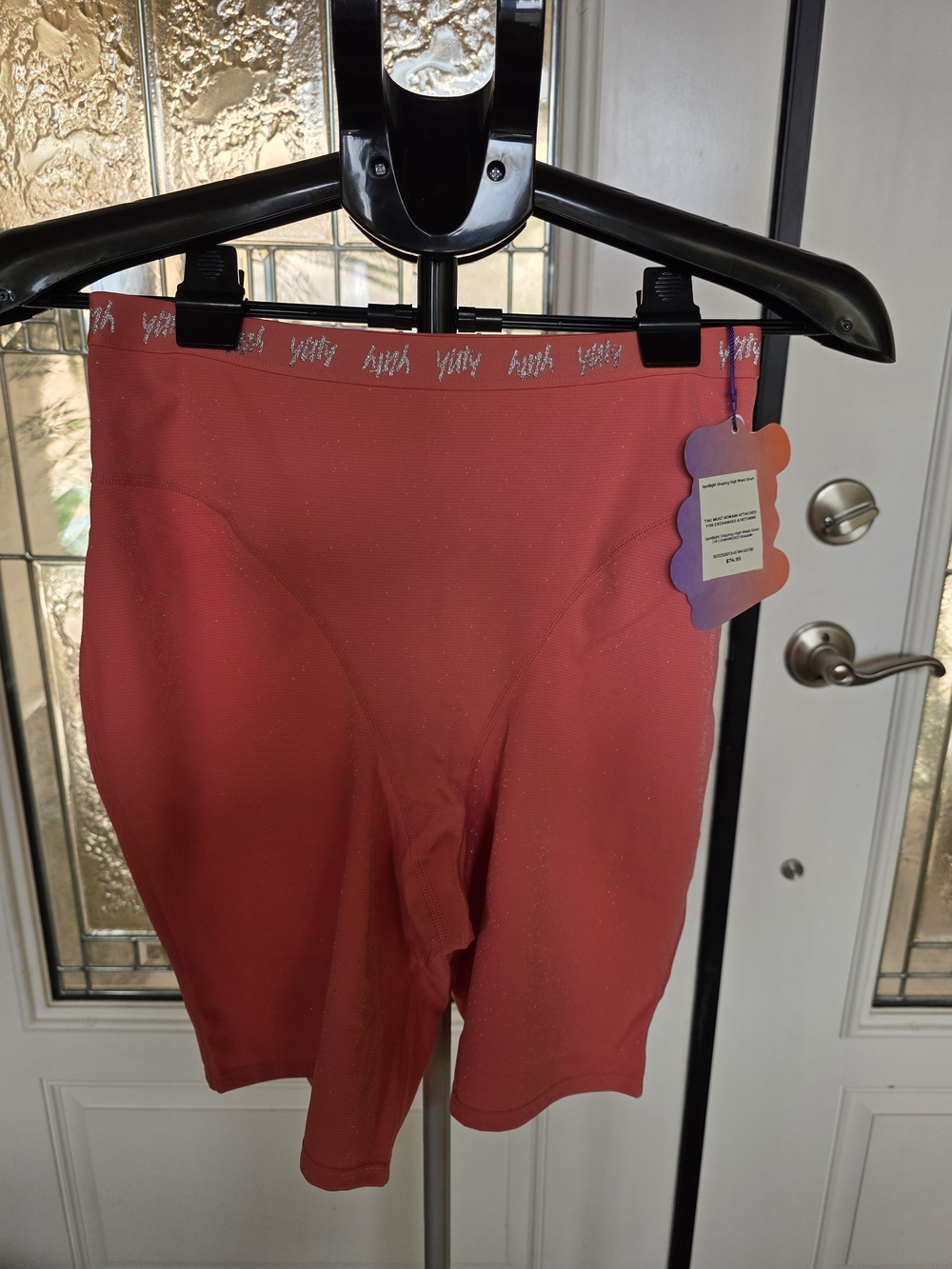 YITTY Coral Pink High-Waist Athletic Bike Shorts